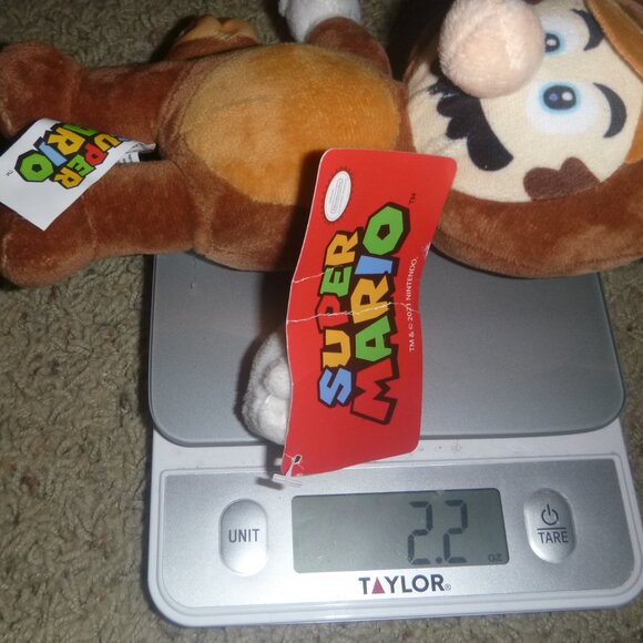 Nintendo Super Mario Bros Tanooki Plush 7" Gamer Stuffed Arcade Toy With Tags - Picture 5 of 6